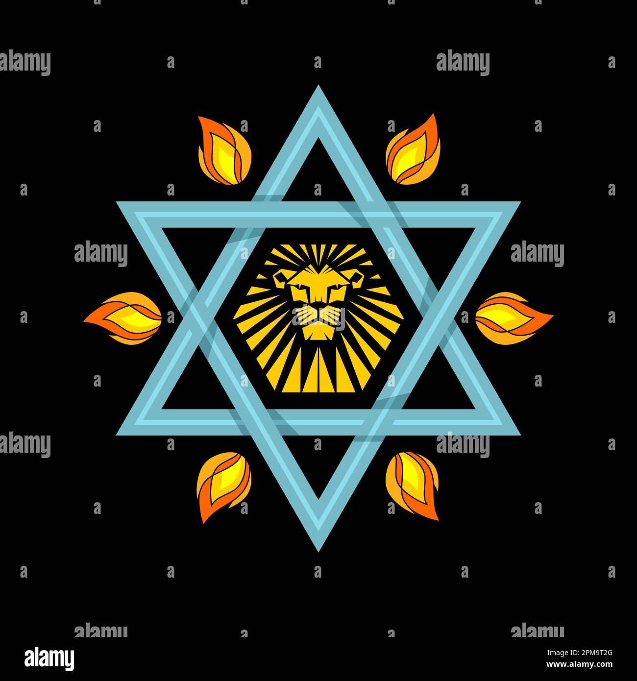 Vector illustration of the Jewish Star of David symbol combined with decorative design elements. Stock Vector