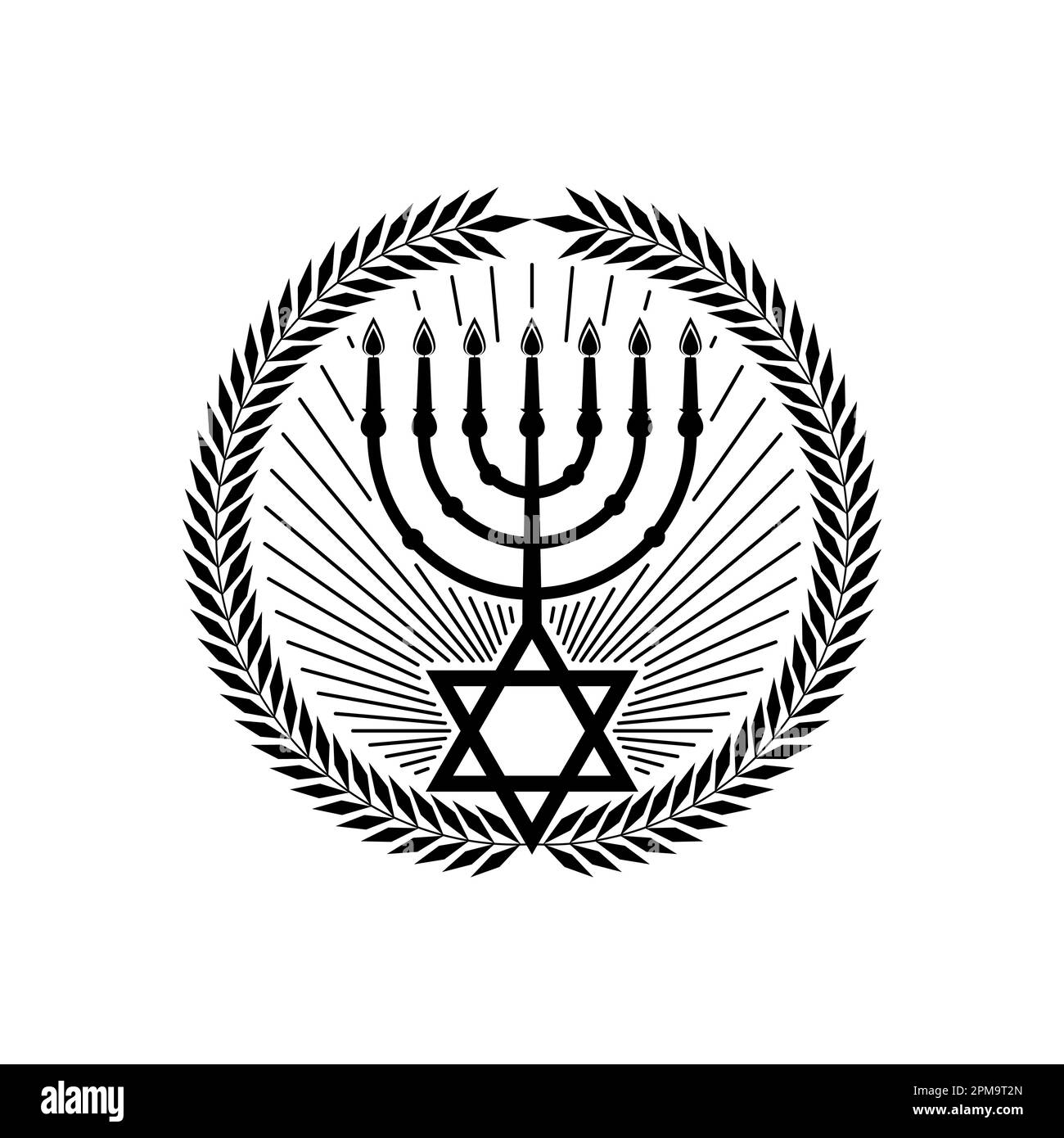 Vector illustration of the Jewish Star of David symbol combined with