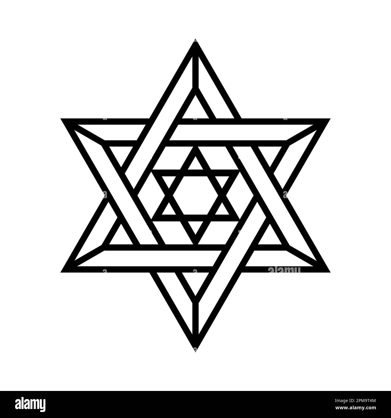 Vector illustration of the Jewish Star of David symbol combined with