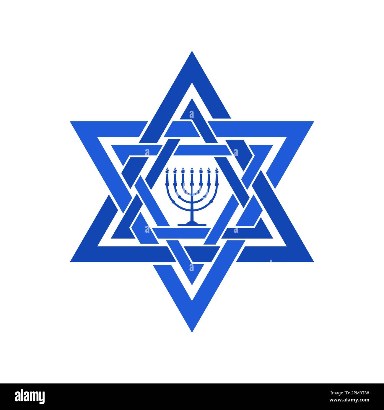 Vector Illustration Of The Jewish Star Of David Symbol Combined With Vector Illustration Of The Jewish Star Of David Symbol Combined With Decorative Design Elements 2PM9T88