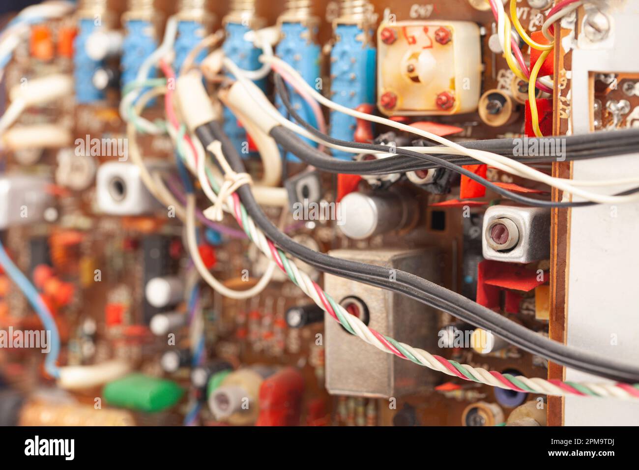 Electronic board of an old cassette tape recorder Stock Photo Alamy