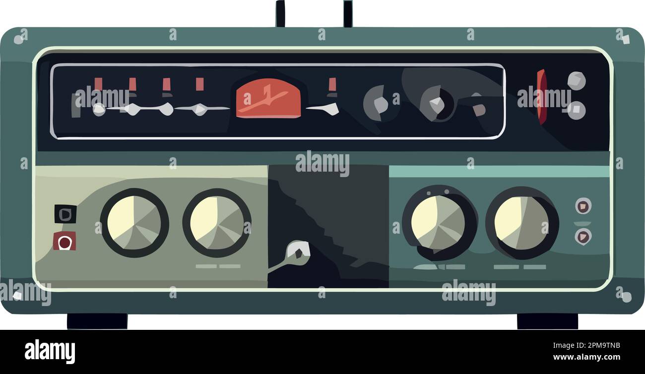 Modern stereo equipment playing old audio cassettes Stock Vector Image