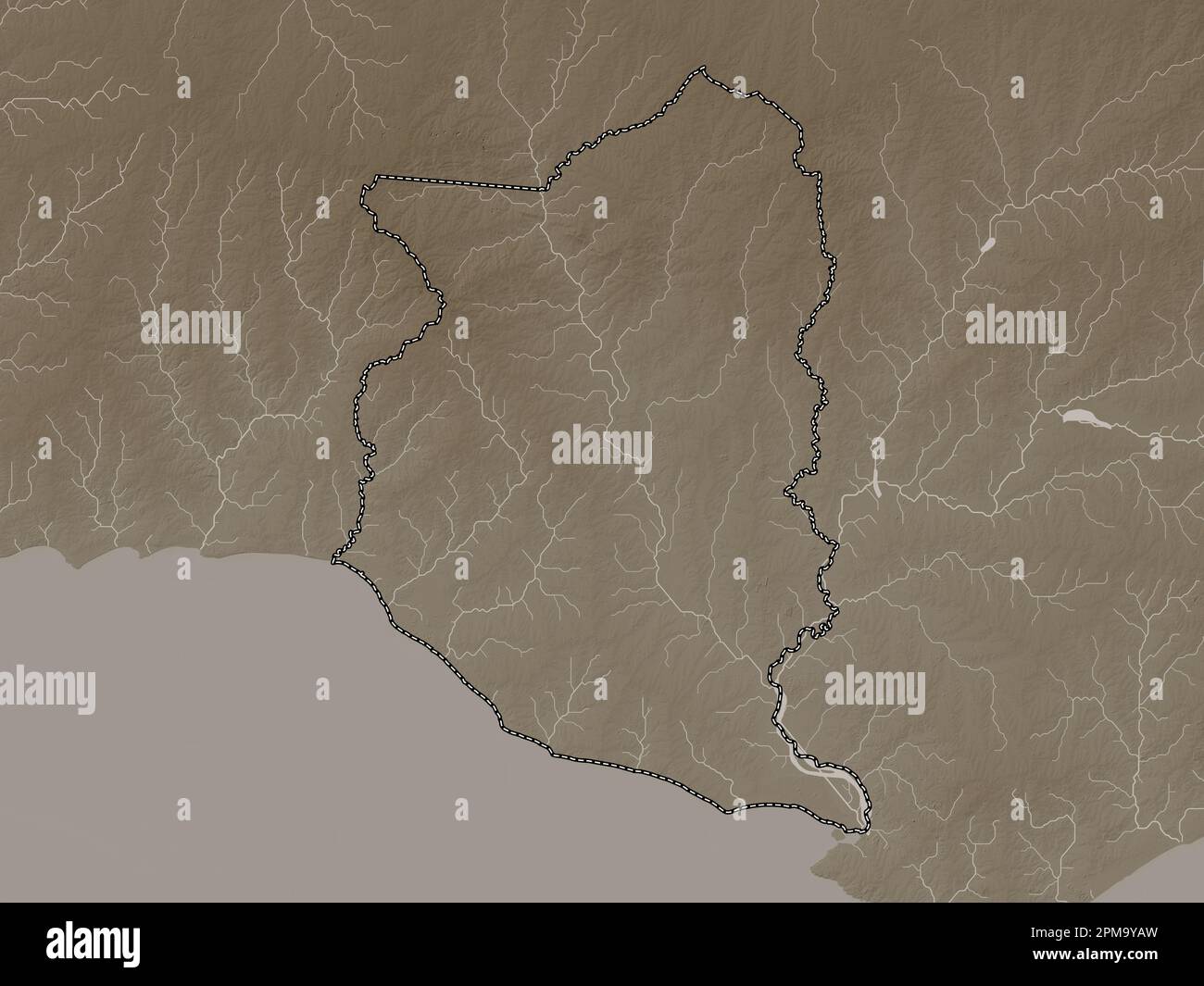 San Jose Department Of Uruguay Elevation Map Colored In Sepia Tones