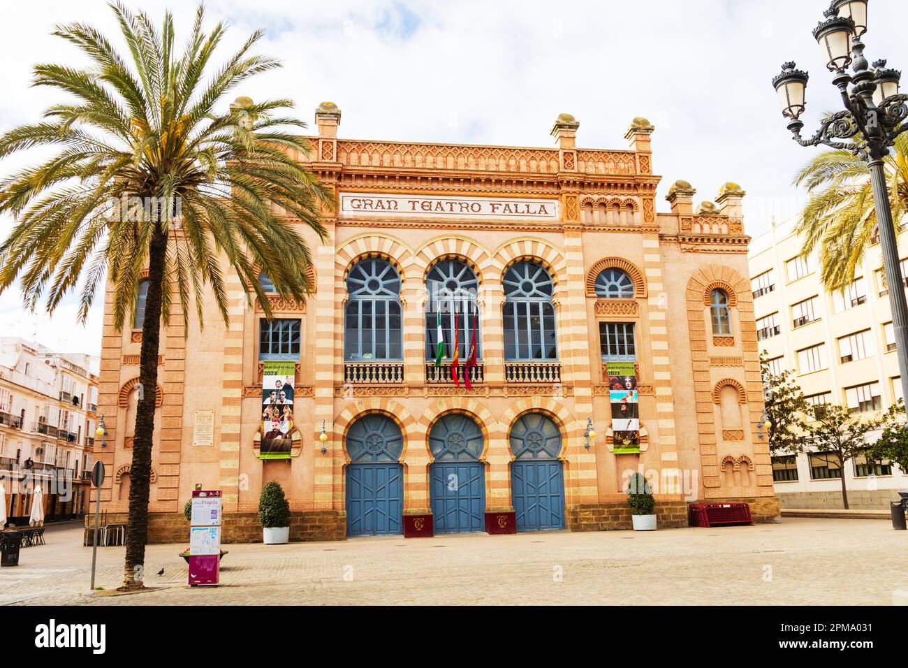 Gran Teatro Falla, Grand Theatre, plaza Fragela, Cadiz, Andalusia, Spain Stock Photo