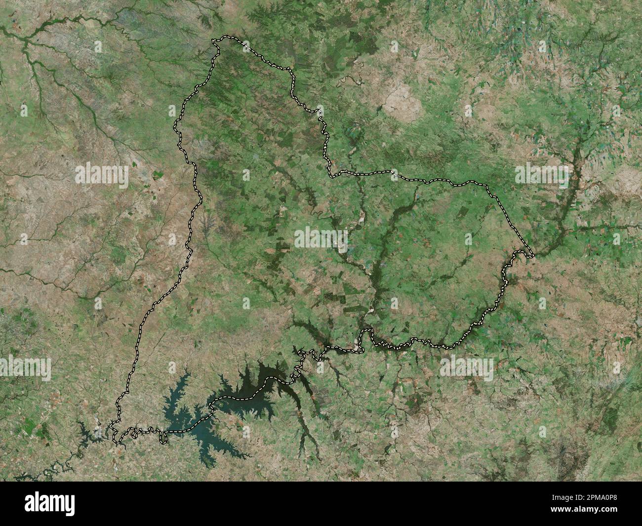 Tacuarembo, department of Uruguay. High resolution satellite map Stock Photo