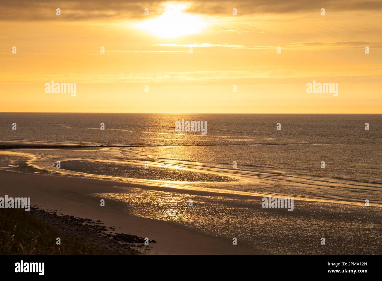 Evening mood on the coast, Wangerooge, East Frisian Island, East Frisia, Lower Saxony, Germany Stock Photo