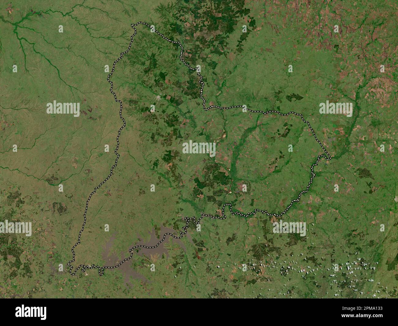 Tacuarembo, department of Uruguay. Low resolution satellite map Stock Photo