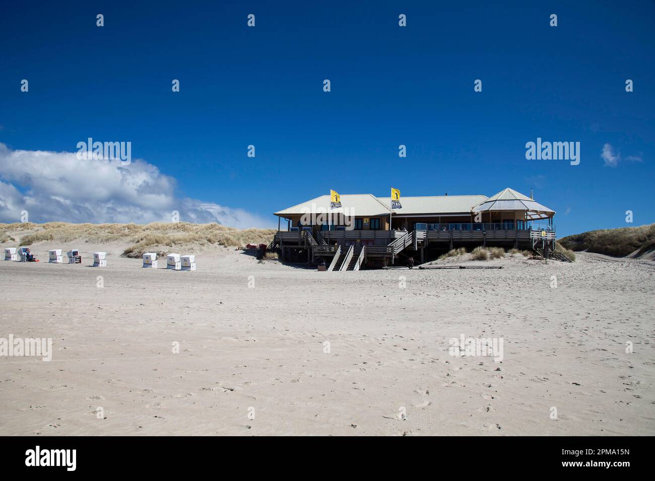 Beach bar La Grande, Kampen, Sylt, North Frisia, Schleswig-Holstein, Germany Stock Photo