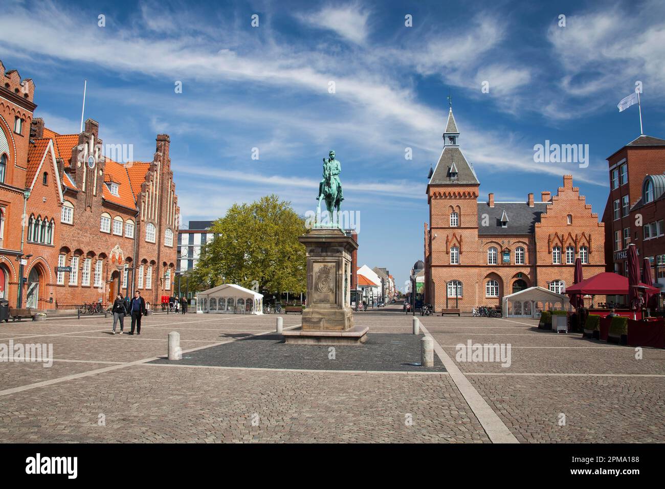 Old Town with Market Square of Esbjerg, Jutland, Denmark Stock Photo