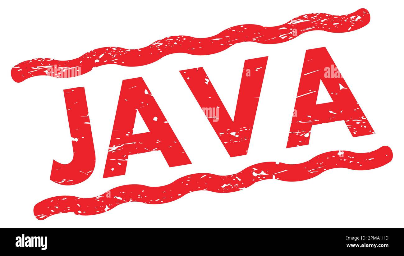 JAVA text written on red lines stamp sign Stock Photo - Alamy