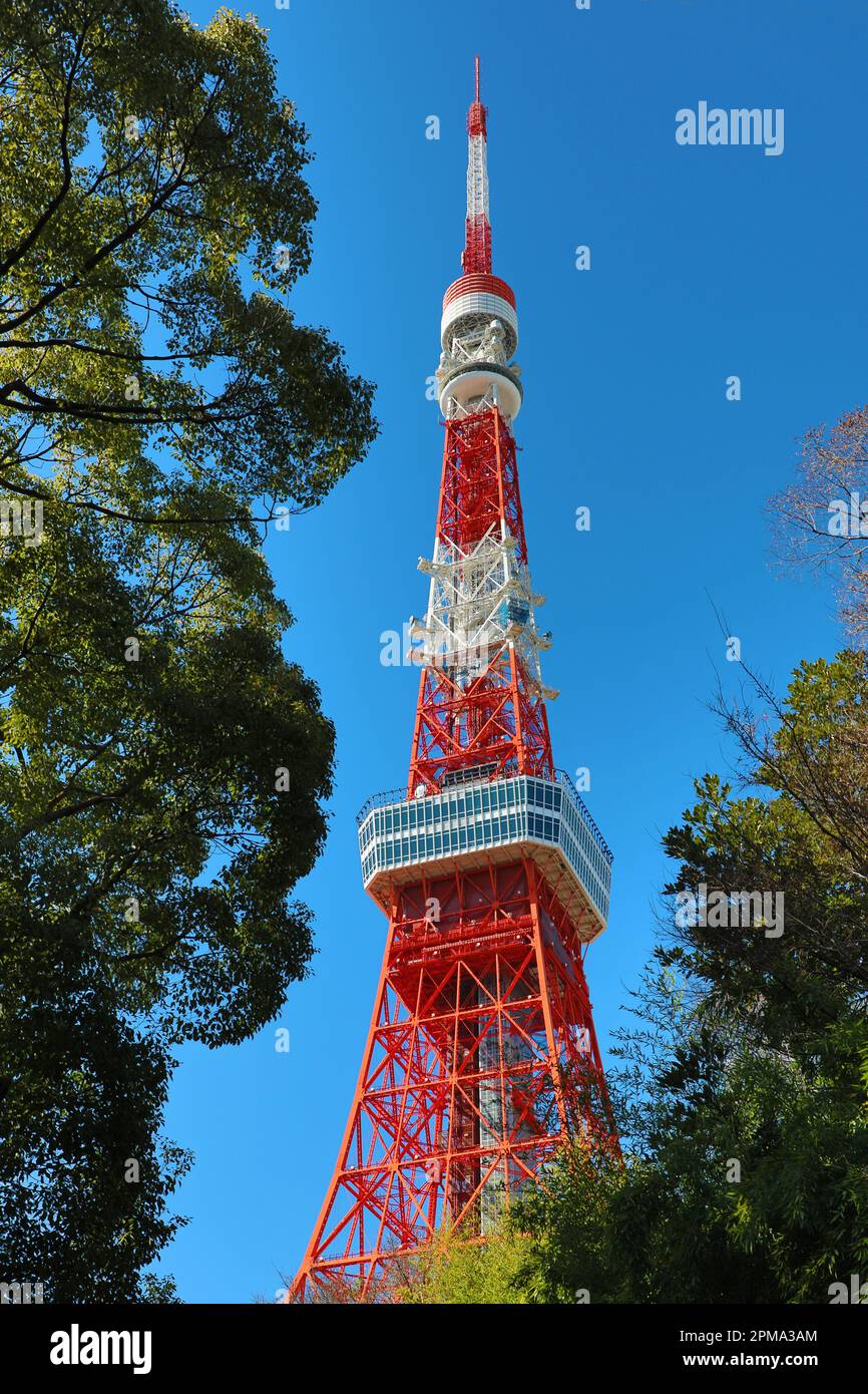 Tokyo Tower in the Minato District, Tokyo, Japan Stock Photo