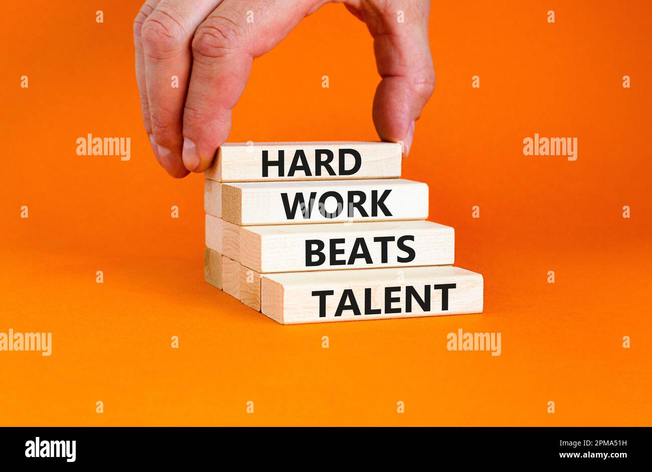 Hard work beats talent symbol. Concept words Hard work beats talent on