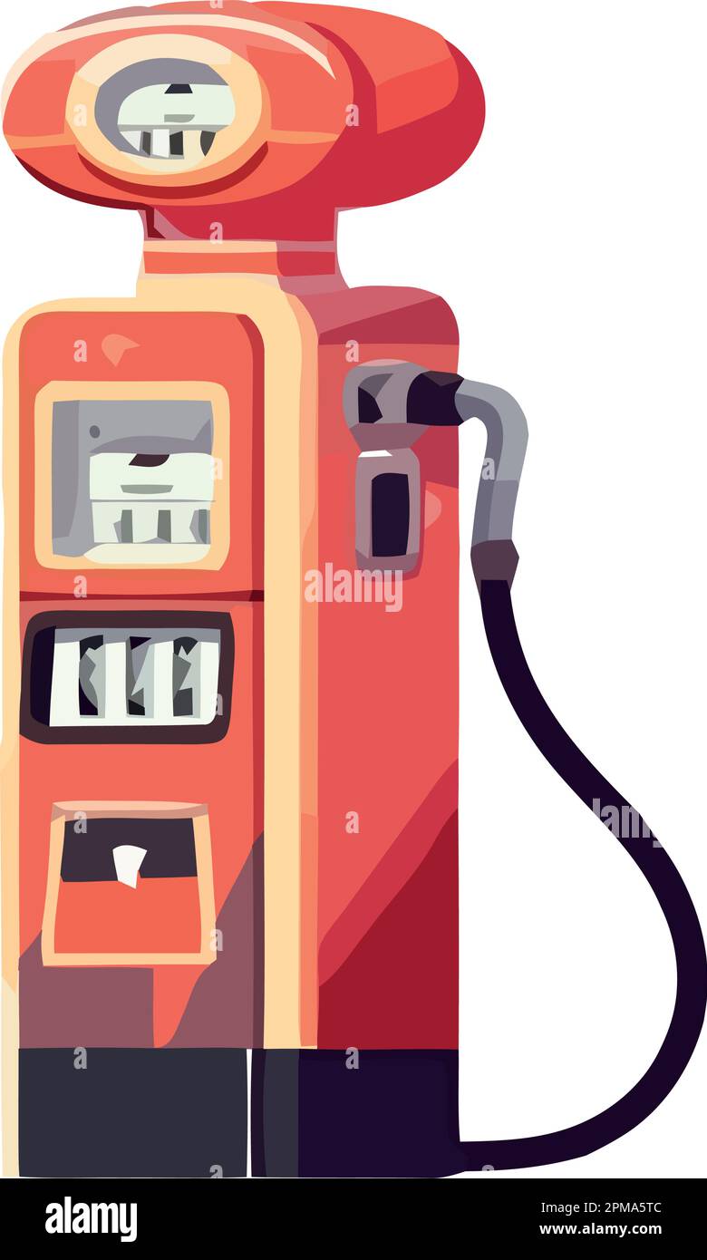 Gasoline filling station equipment fuel pump, machinery, hose Stock