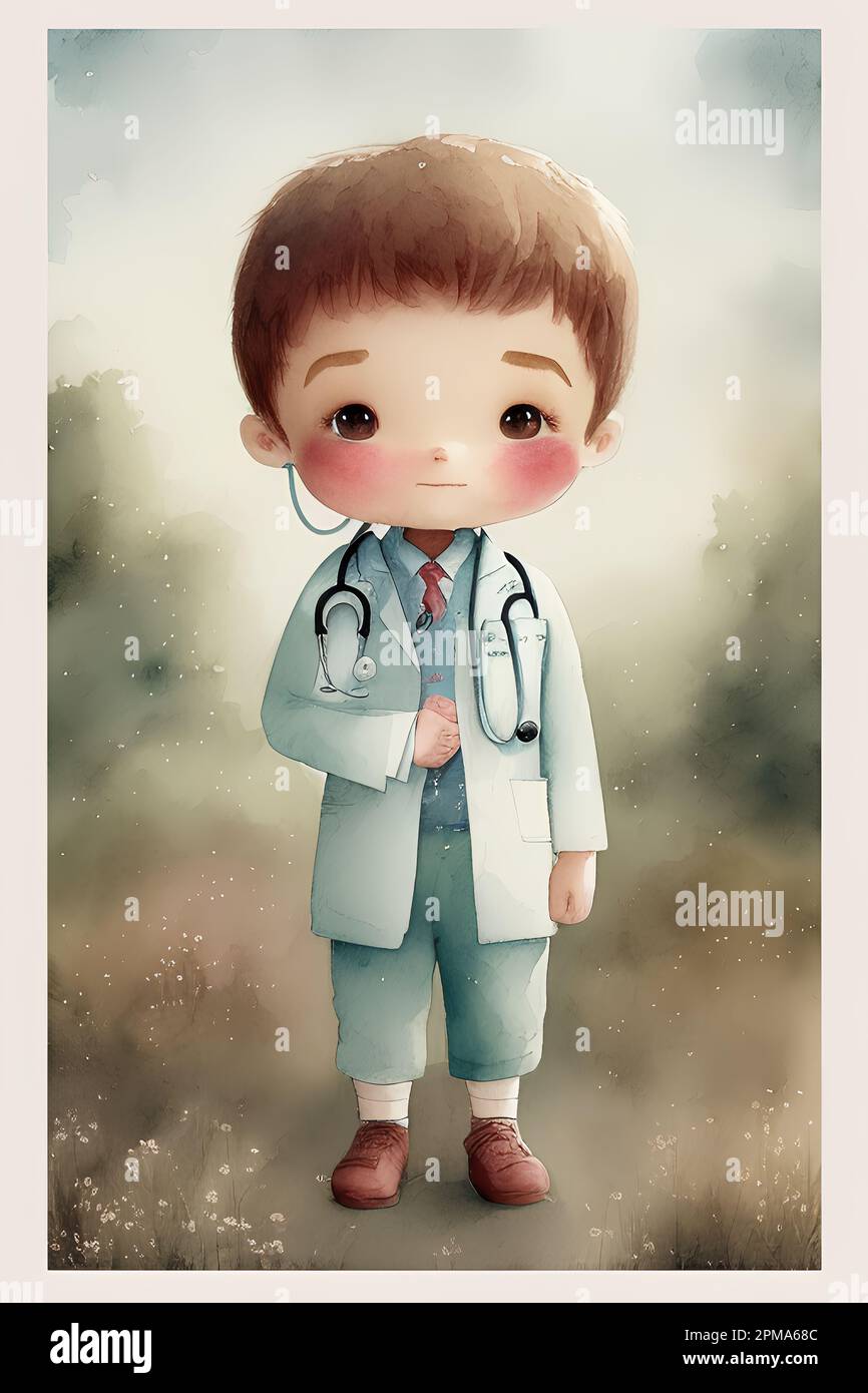 An illustration of a cartoon doctor wearing a white lab coat and