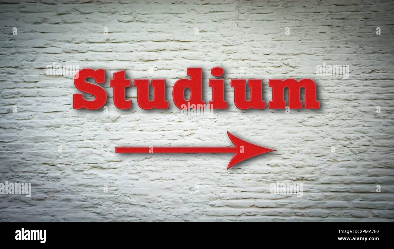 Signposts with the direct way to Study Stock Photo - Alamy