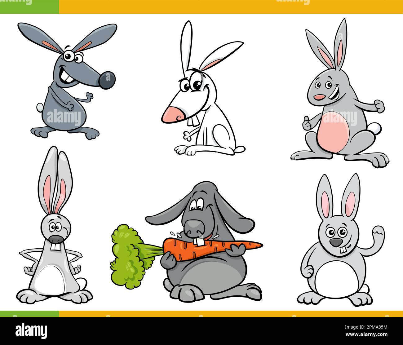 Cartoon illustration of funny rabbits animal characters set Stock Vector Image & Art Alamy