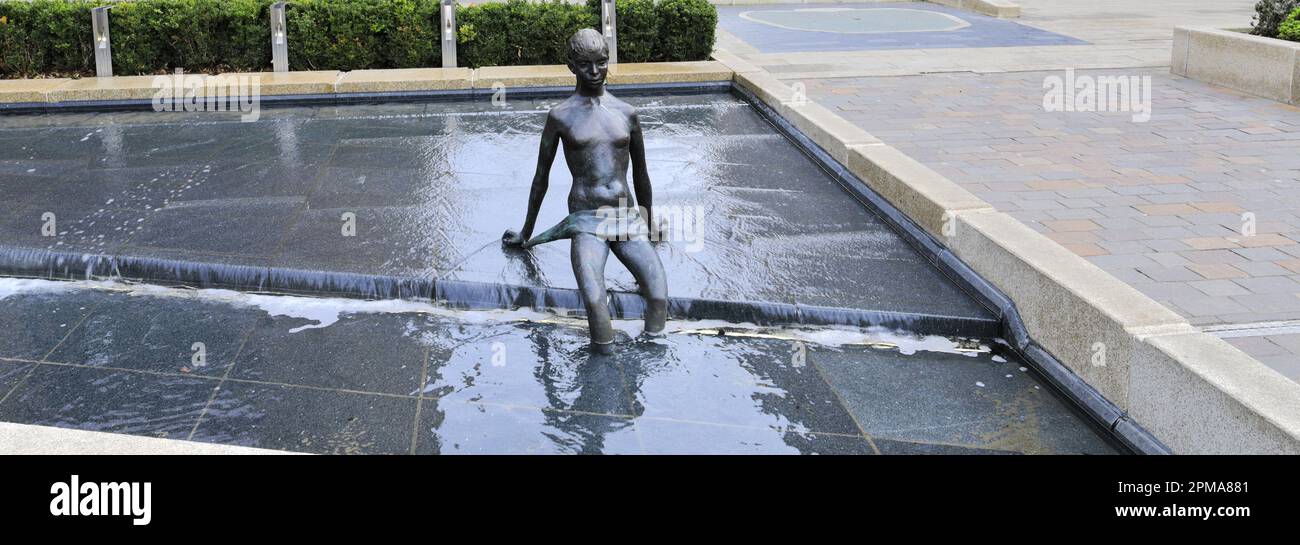 Water fountains in Coventry city centre, West Midlands, Warwickshire