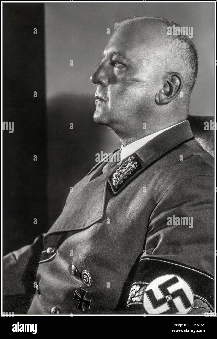 Adolf Wagner portrait Gauleiter in Munich, the headquarters of the Nazi Party, from 1 November 1929. Though incapacitated by a stroke in June 1942, he remained titular Gauleiter until his death on 12 April 1944. Stock Photo