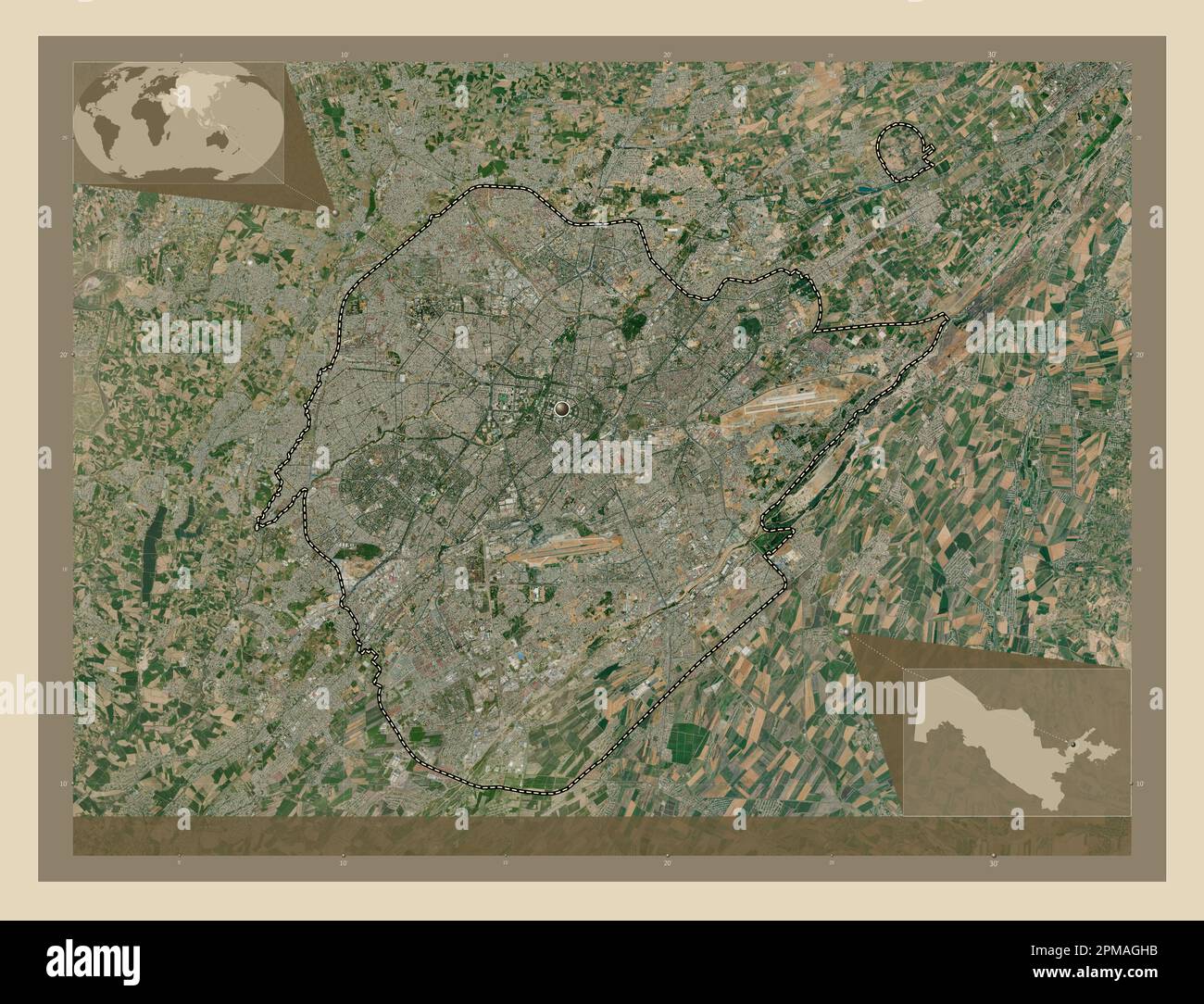 Tashkent City City Of Uzbekistan High Resolution Satellite Map   Tashkent City City Of Uzbekistan High Resolution Satellite Map Corner Auxiliary Location Maps 2PMAGHB 