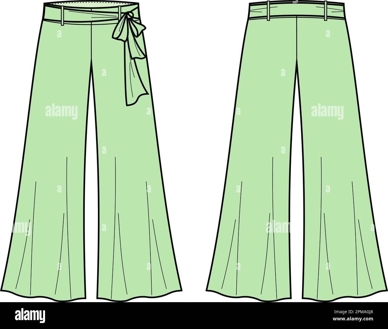 Palazzo trousers for woman. Pants vector pattern for tailor. Technical  design illustration and sketch Stock Vector Image & Art - Alamy