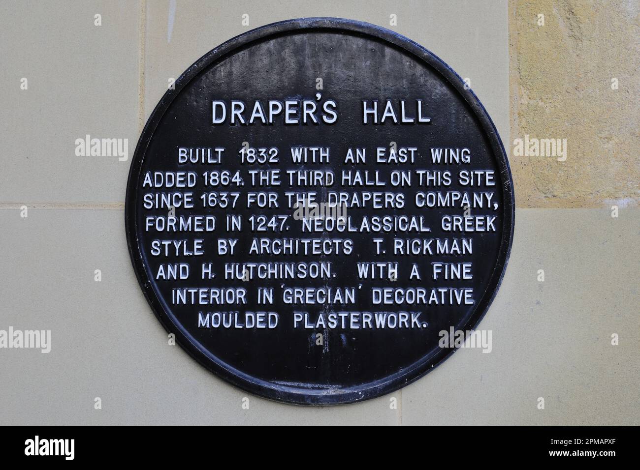 The Drapers Hall plaque, Coventry City, West Midlands, England, UK Stock Photo