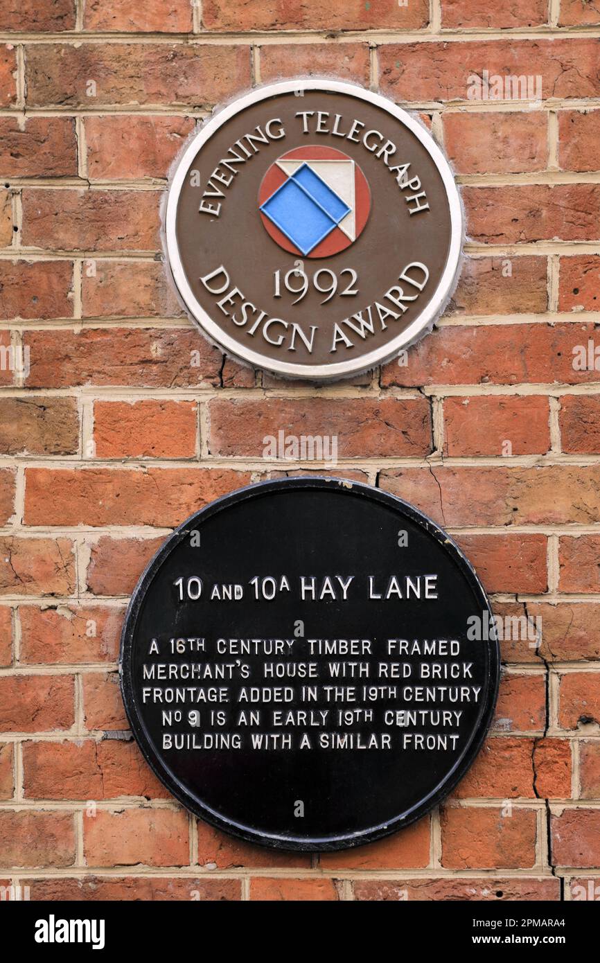 The 10 and 10A Hay Lane plaque, Coventry City, West Midlands, England, UK Stock Photo