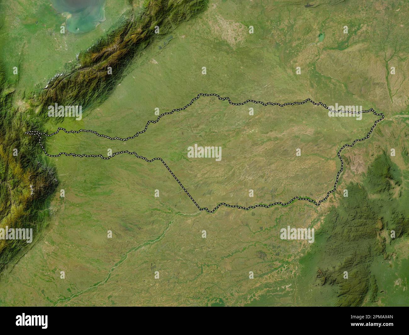 Apure, state of Venezuela. Low resolution satellite map Stock Photo