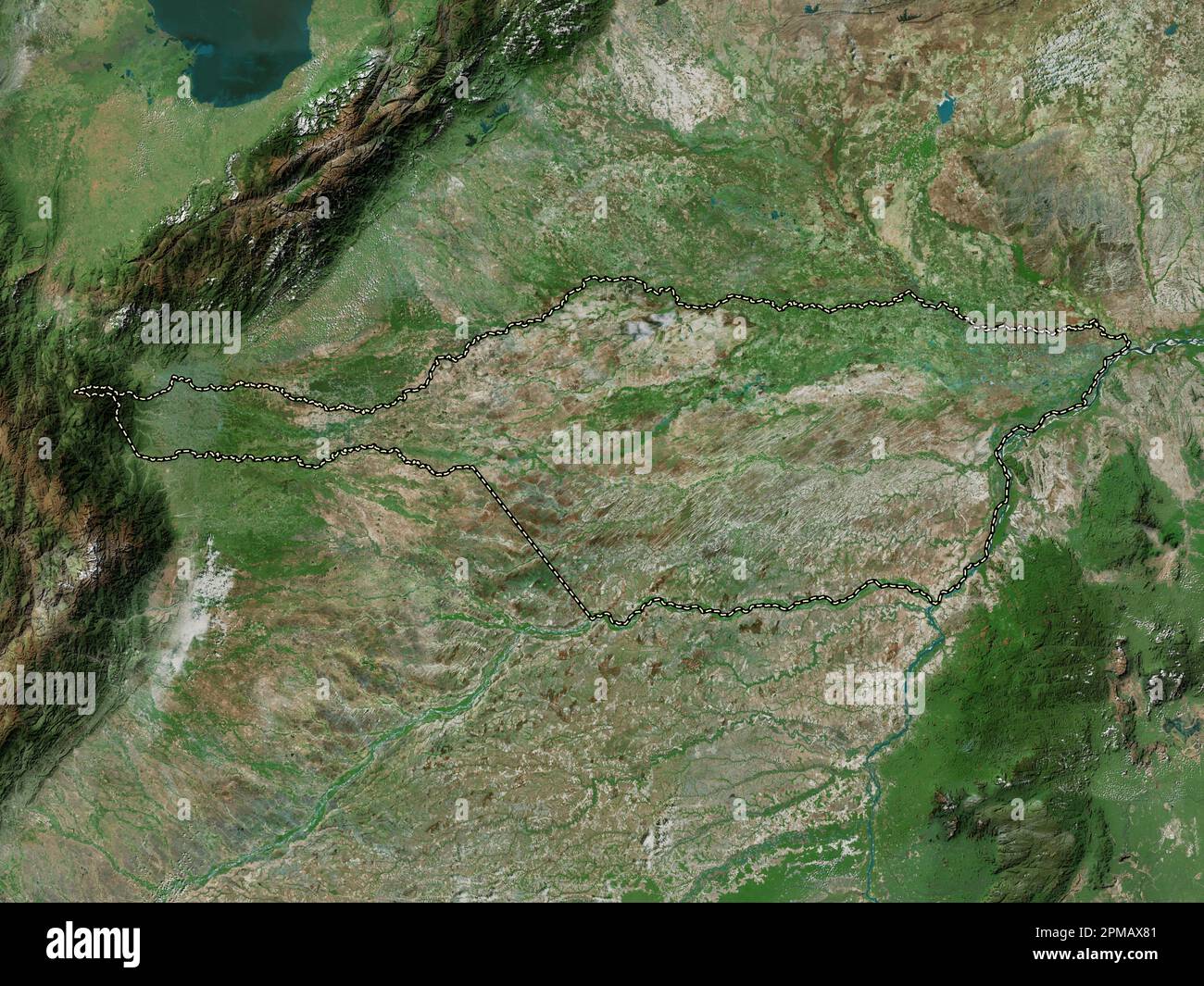 Apure, state of Venezuela. High resolution satellite map Stock Photo