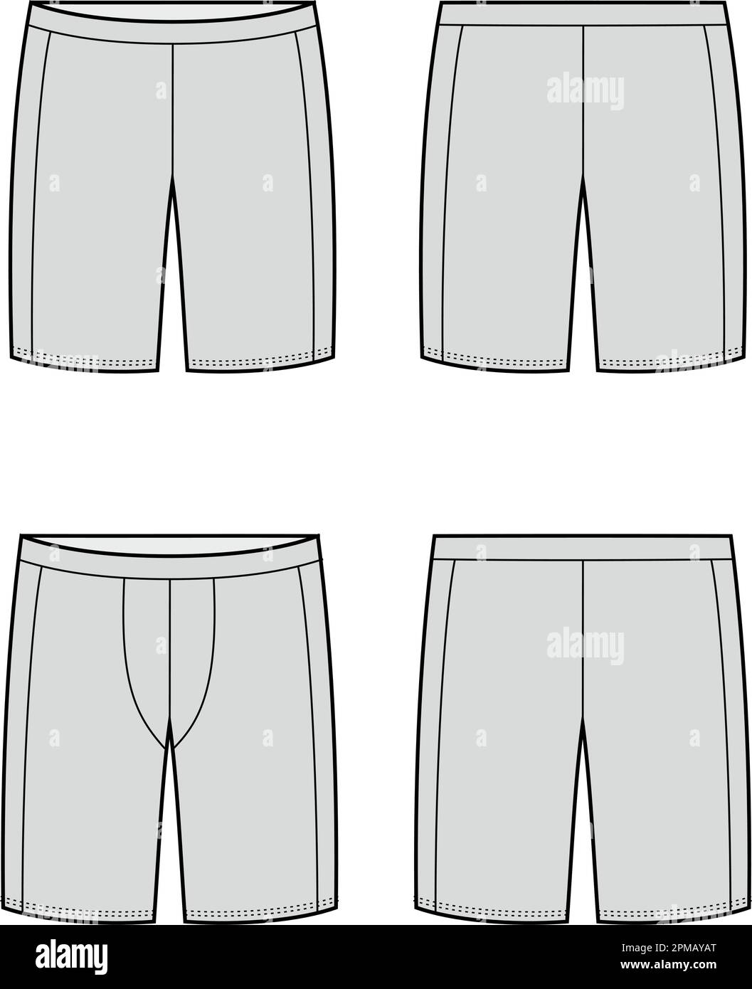 Mens and womens short leggings. Fashion CAD. Stock Vector