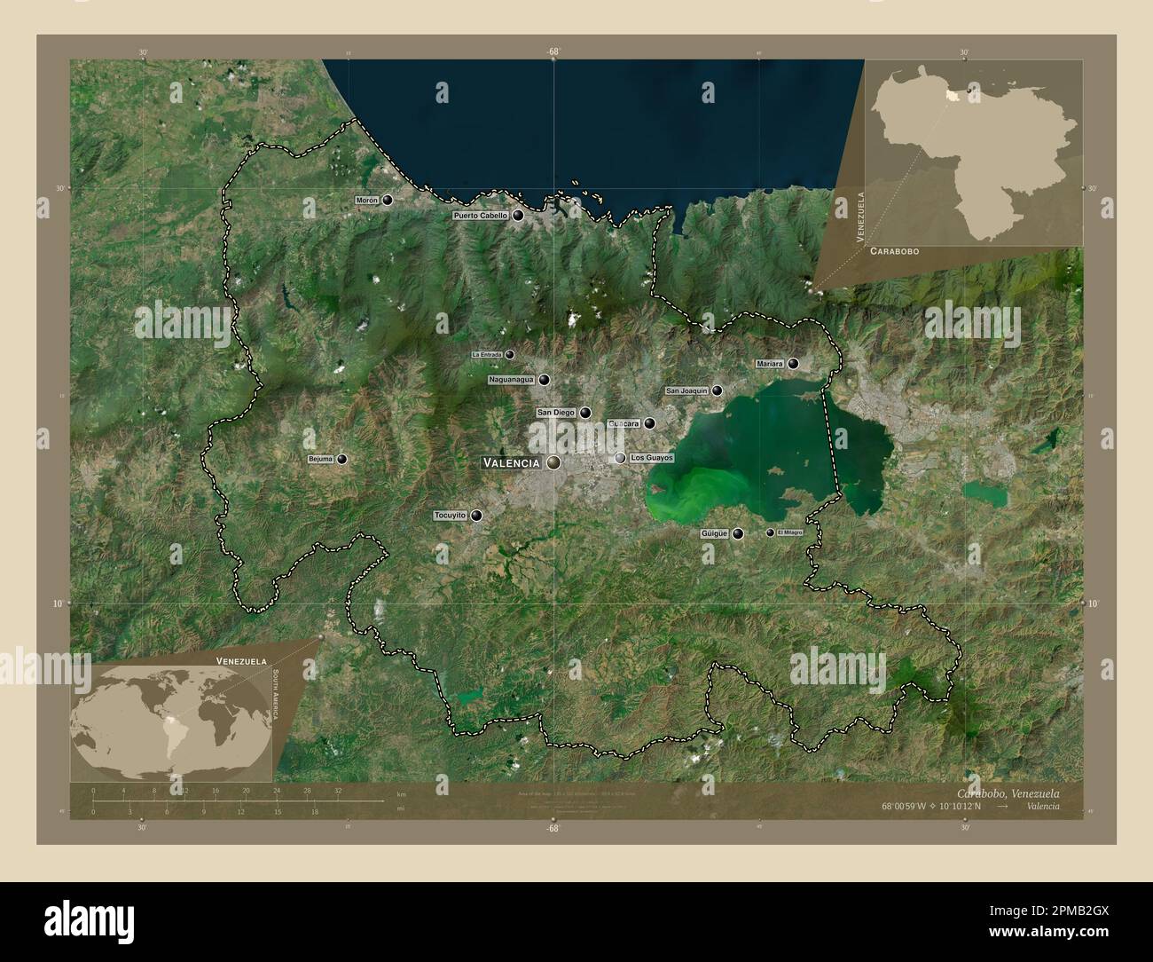 Carabobo State Of Venezuela High Resolution Satellite Map Locations