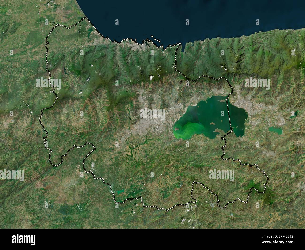 Carabobo, state of Venezuela. High resolution satellite map Stock Photo
