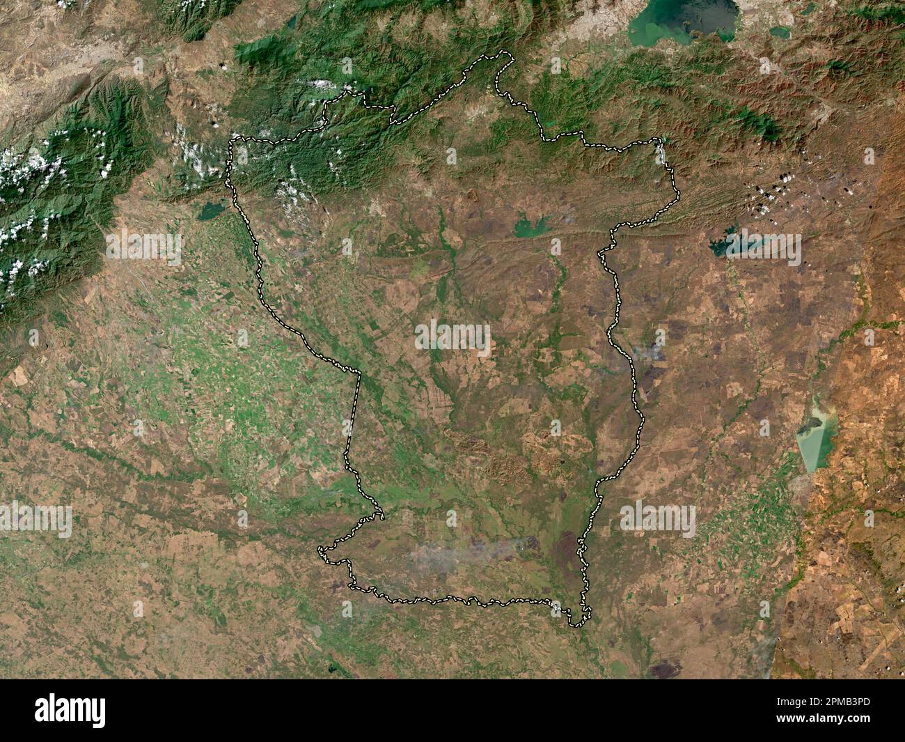 Cojedes, state of Venezuela. Low resolution satellite map Stock Photo