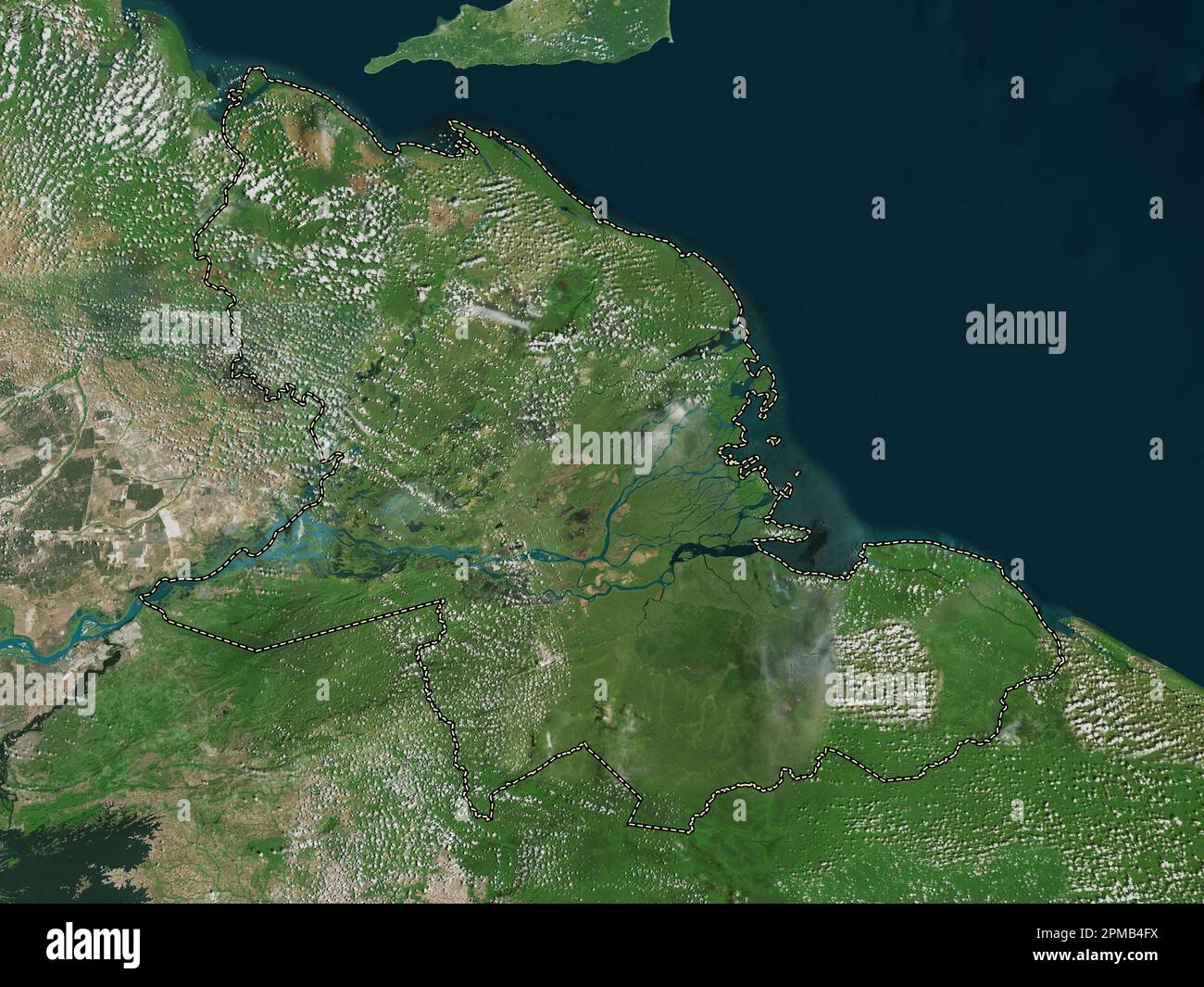 Delta Amacuro, state of Venezuela. High resolution satellite map Stock Photo