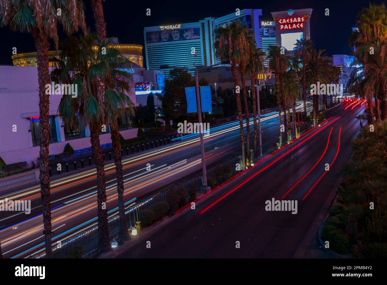 beautiful night scene of Las Vegas Nevada with lit up resort casino Stock  Photo - Alamy