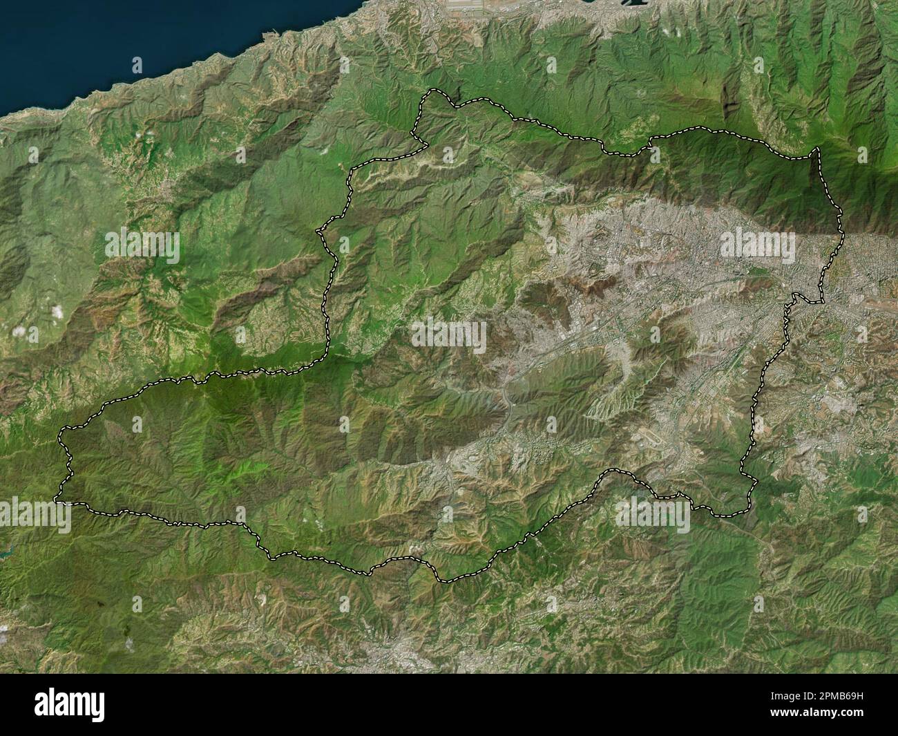 Distrito Capital, state of Venezuela. High resolution satellite map Stock Photo