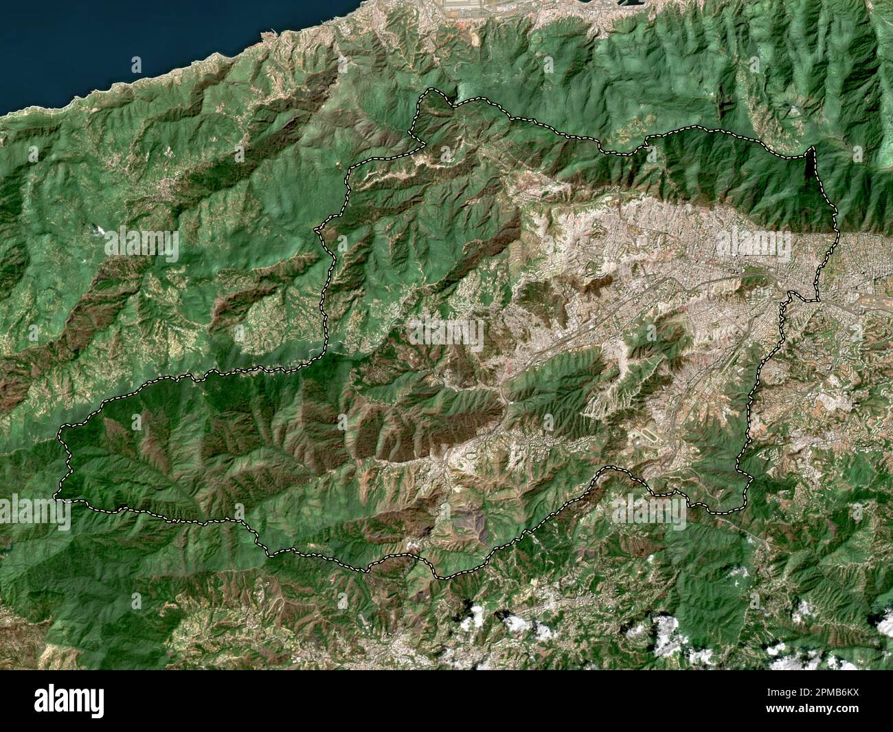 Distrito Capital, state of Venezuela. Low resolution satellite map Stock Photo