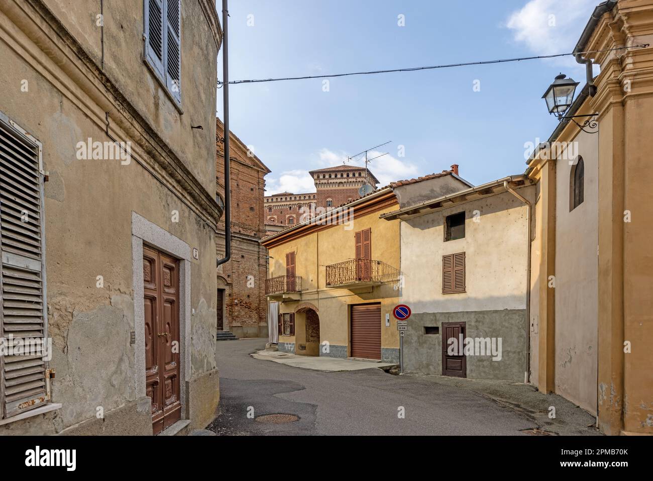 Scene from the Italian village of Cereseto during the day in summer Stock Photo
