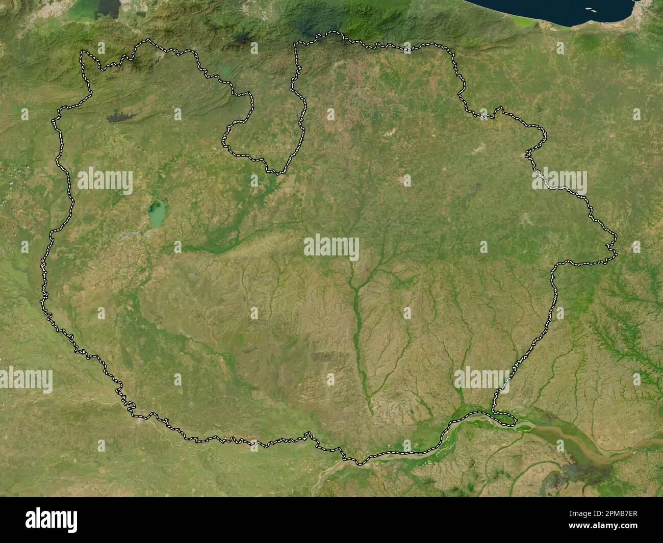 Guarico, state of Venezuela. Low resolution satellite map Stock Photo