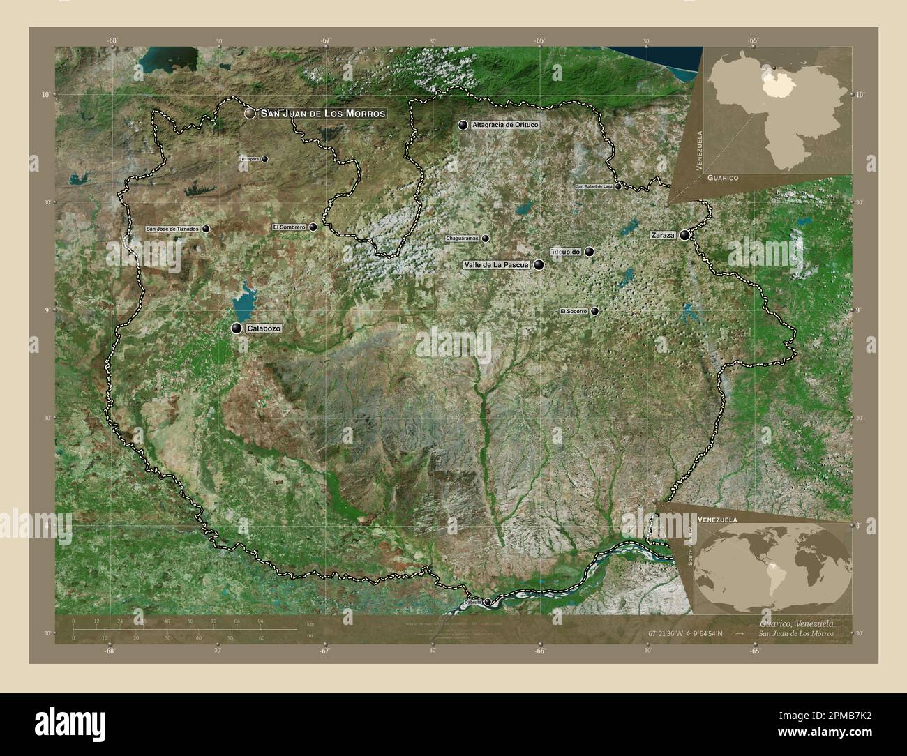 Guarico State Of Venezuela High Resolution Satellite Map Locations