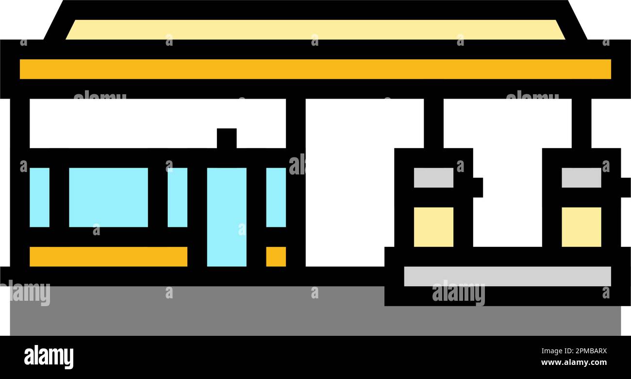 gas station shop color icon vector illustration Stock Vector Image ...