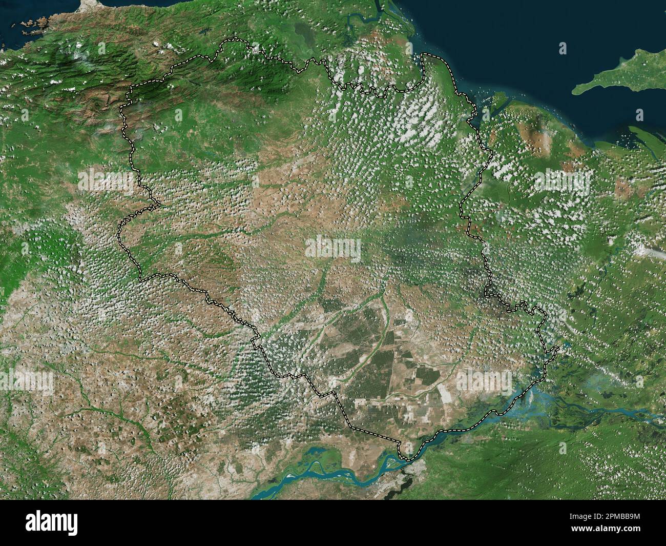 Monagas, state of Venezuela. High resolution satellite map Stock Photo