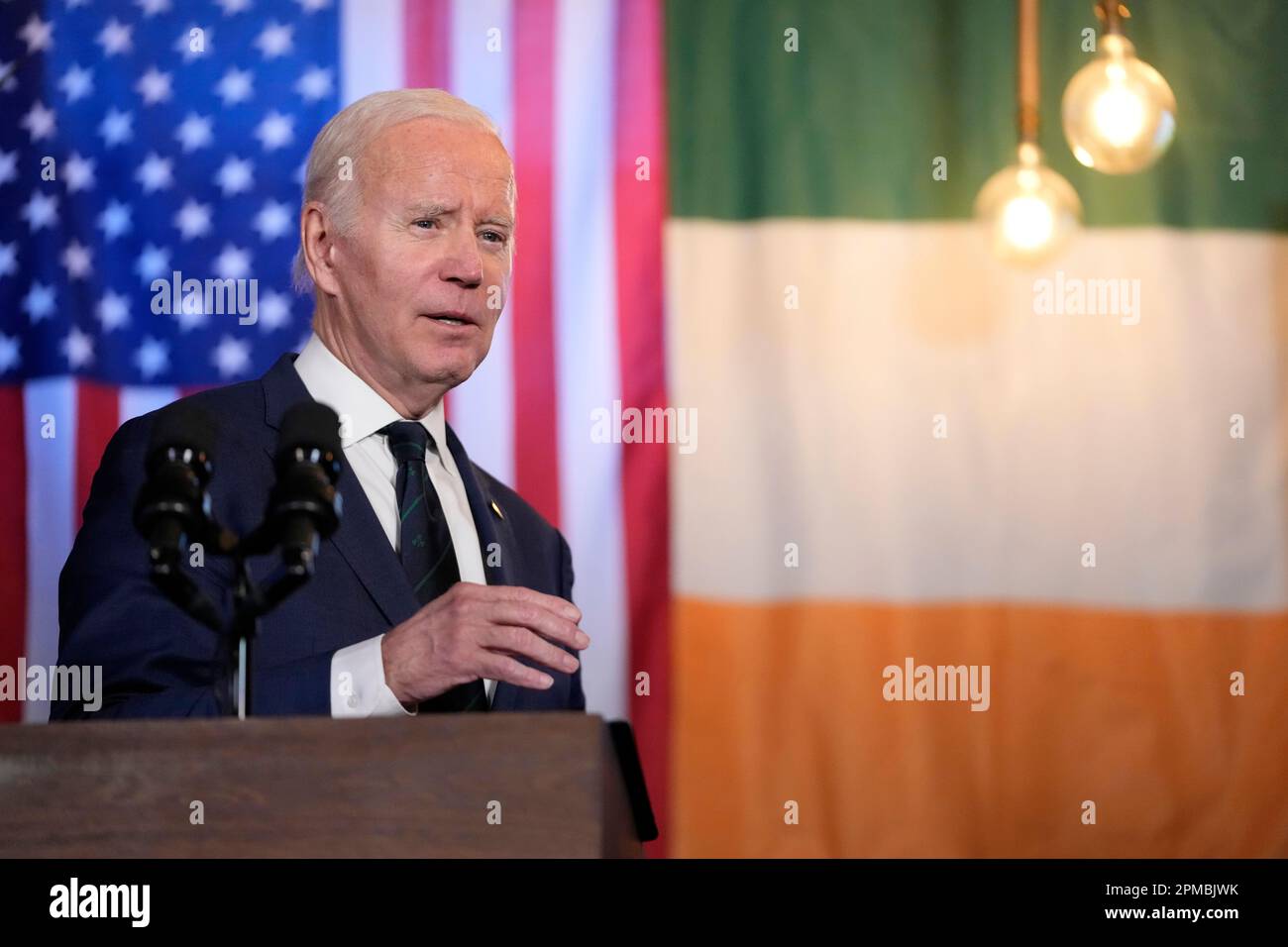 President Joe Biden speaks at the Windsor Bar and Restaurant in Dundalk