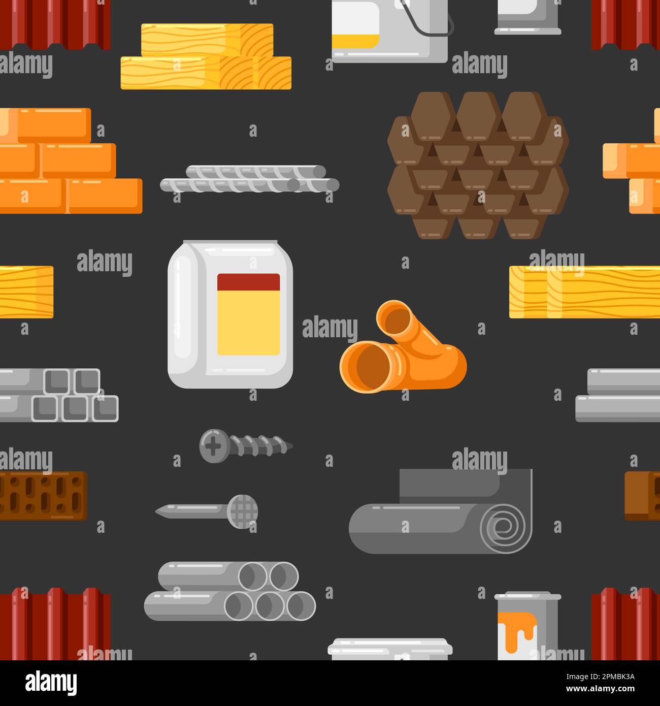 Building materials pattern. Industrial products for construction 