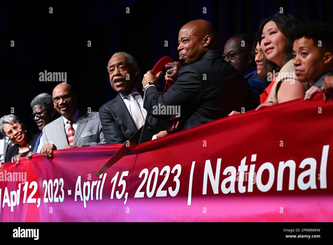 Reverend Al Sharpton and New York City Mayor Eric Adams attend the