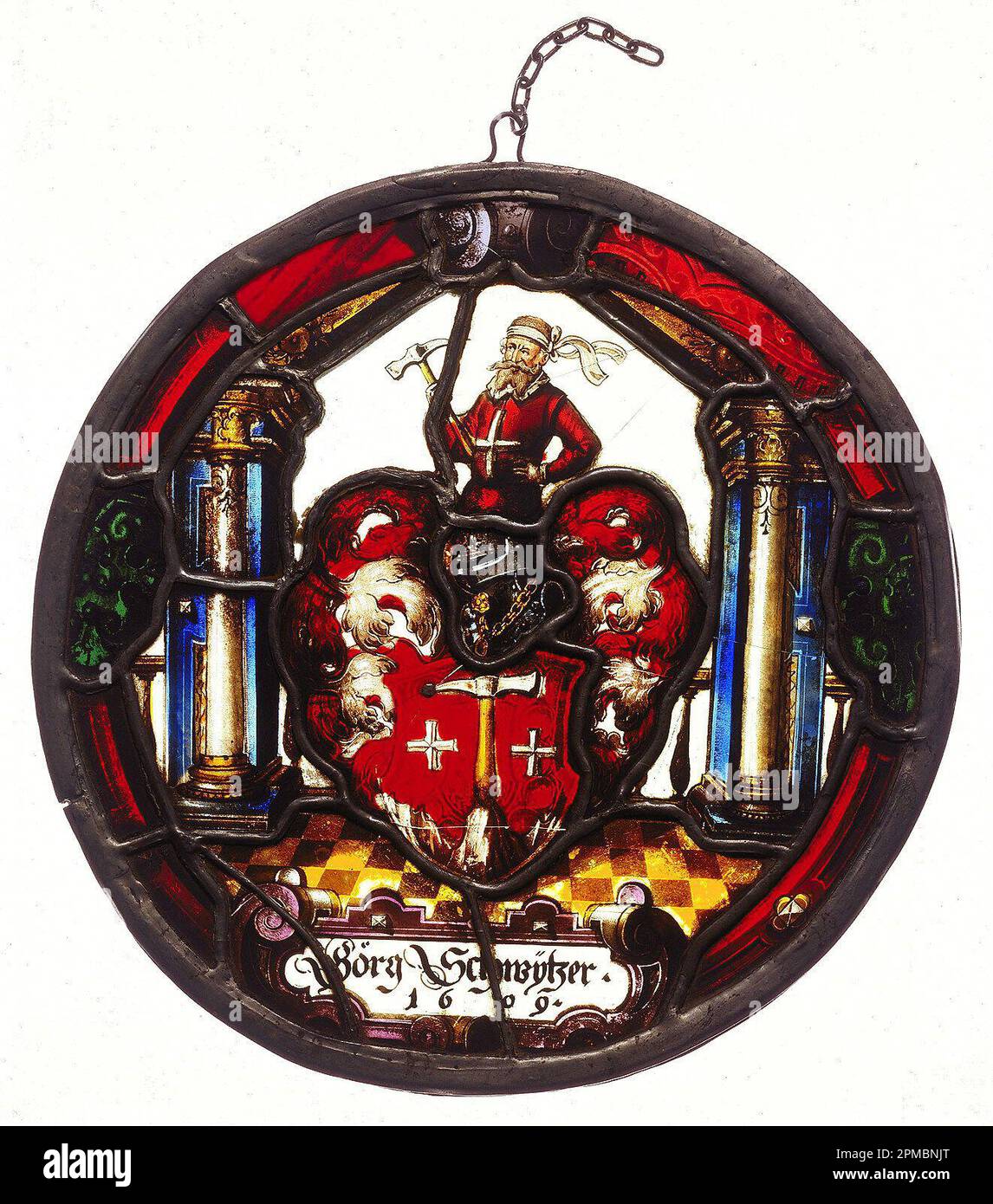 Stained Glass Panel (Switzerland); Client Görg Schwÿtzer; stained