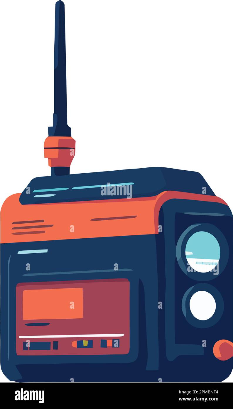 Old fashioned boom box symbolizes outdated technology Stock Vector