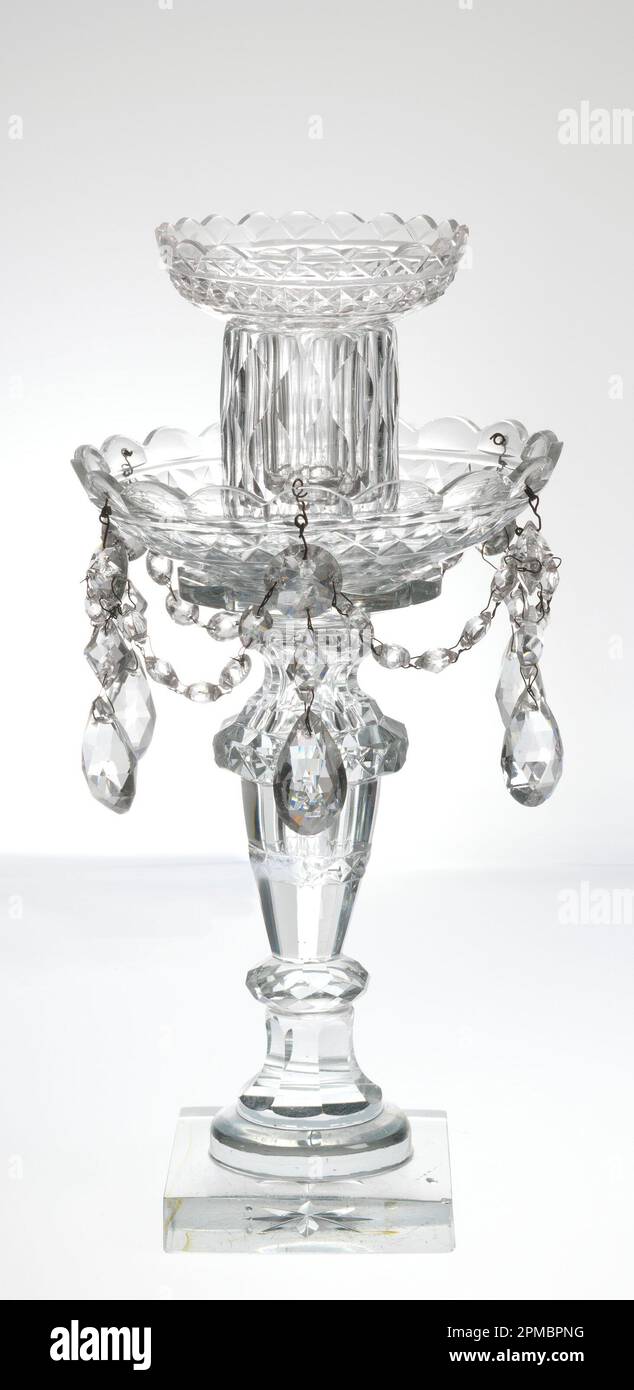 Candlestick And Drip Pan (England); cut blown glass Stock Photo Alamy