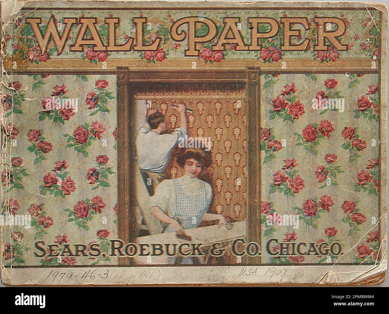 Sample Book, Wallpaper-Sears Roebuck and Co.; Distributed by Sears, Roebuck and Co. (United States); USA; machine-printed paper; Overall: 17 x 22.5 x 1.3 cm (6 11/16 x 8 7/8 x 1/2 in.) Stock Photo