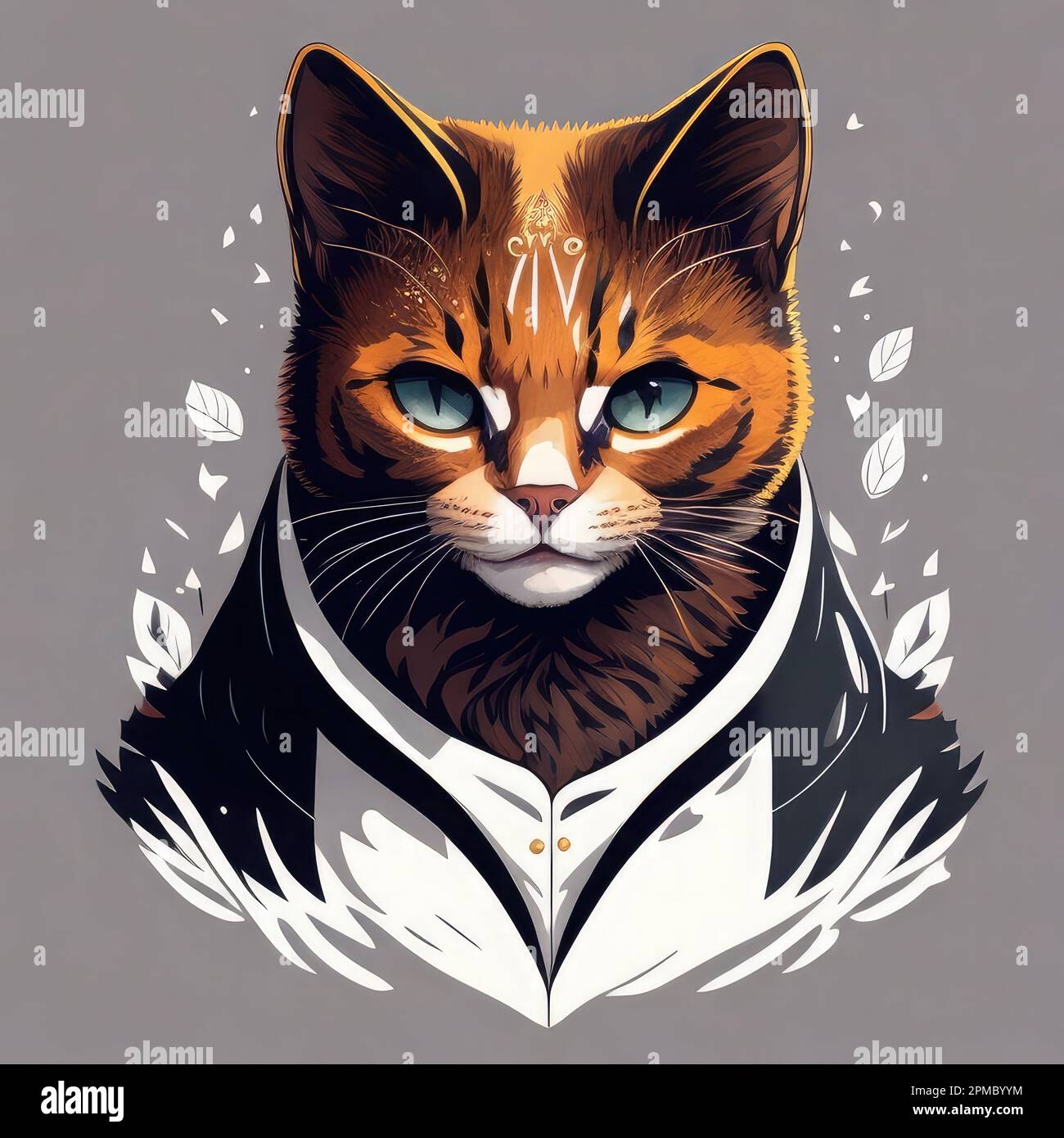 Cat in a shirt and tie. Vector illustration for your design Stock Photo