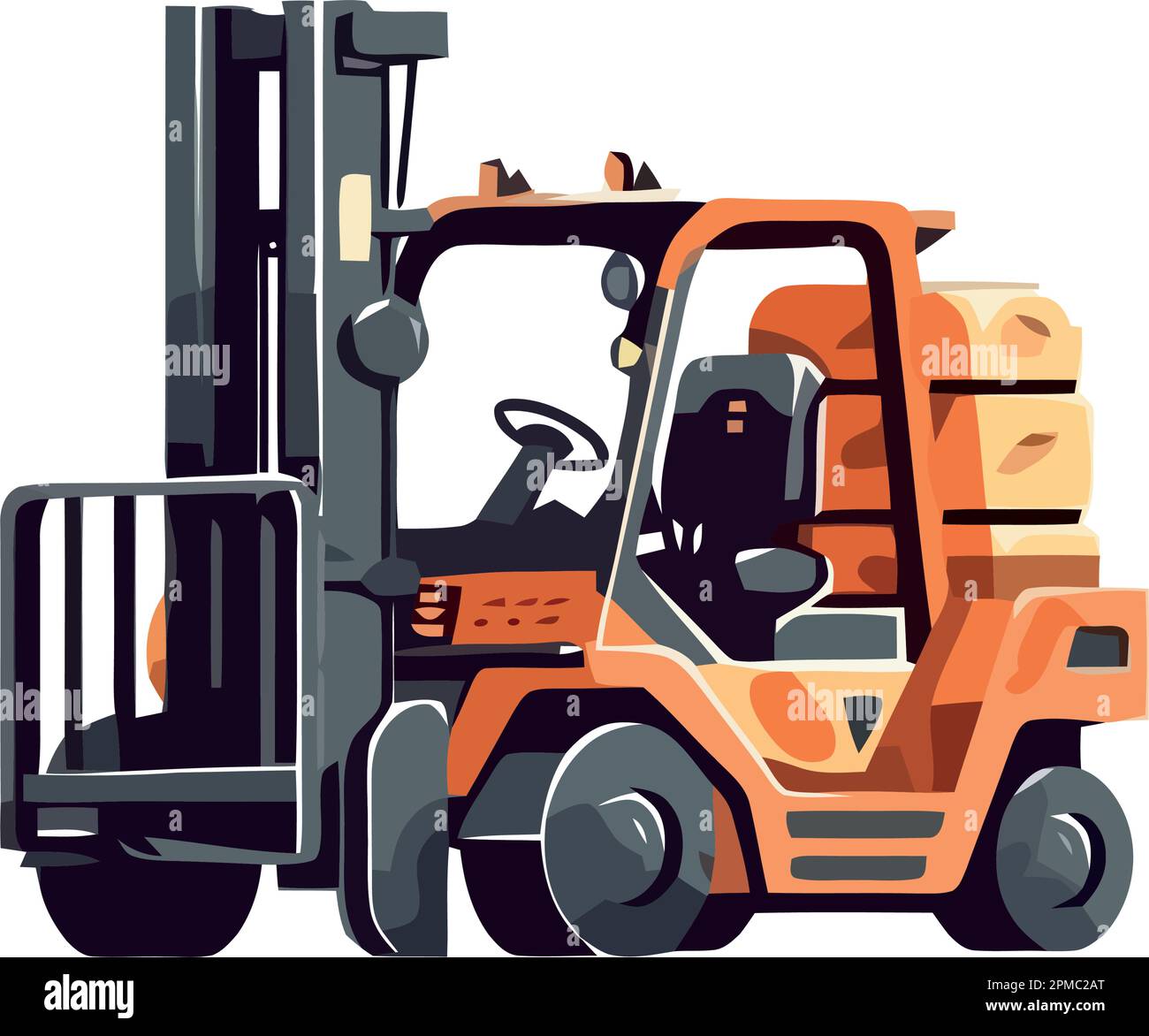 Trucking industry delivering heavy cargo containers using forklift Stock Vector Image & Art Alamy
